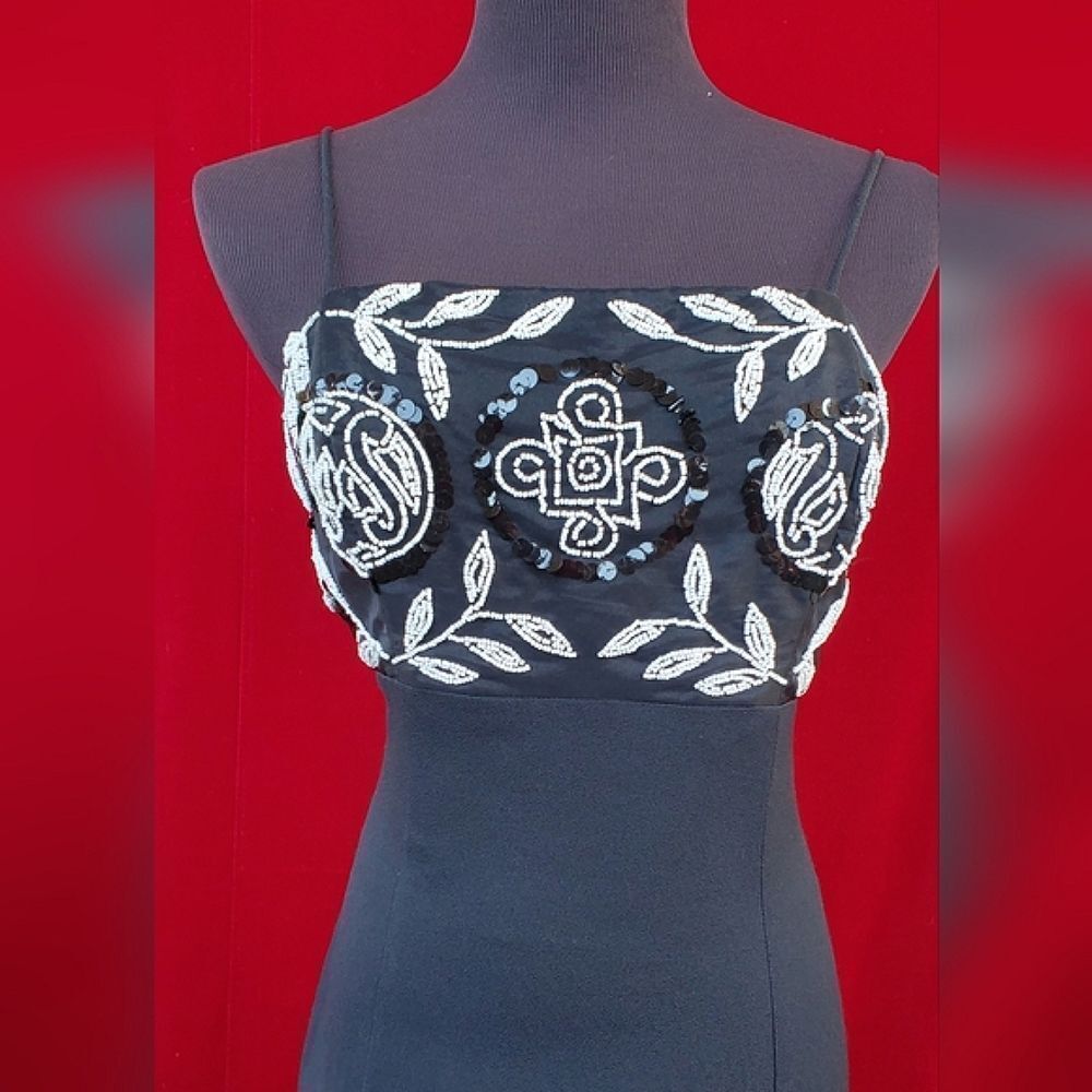 90s beaded evening dress